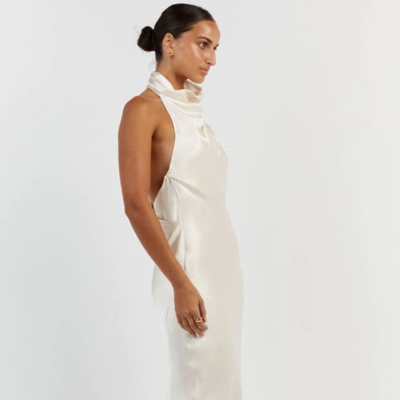 DISSH Aisle Pearl Satin Backless Midi Dress (NWT) - Picture 3 of 16